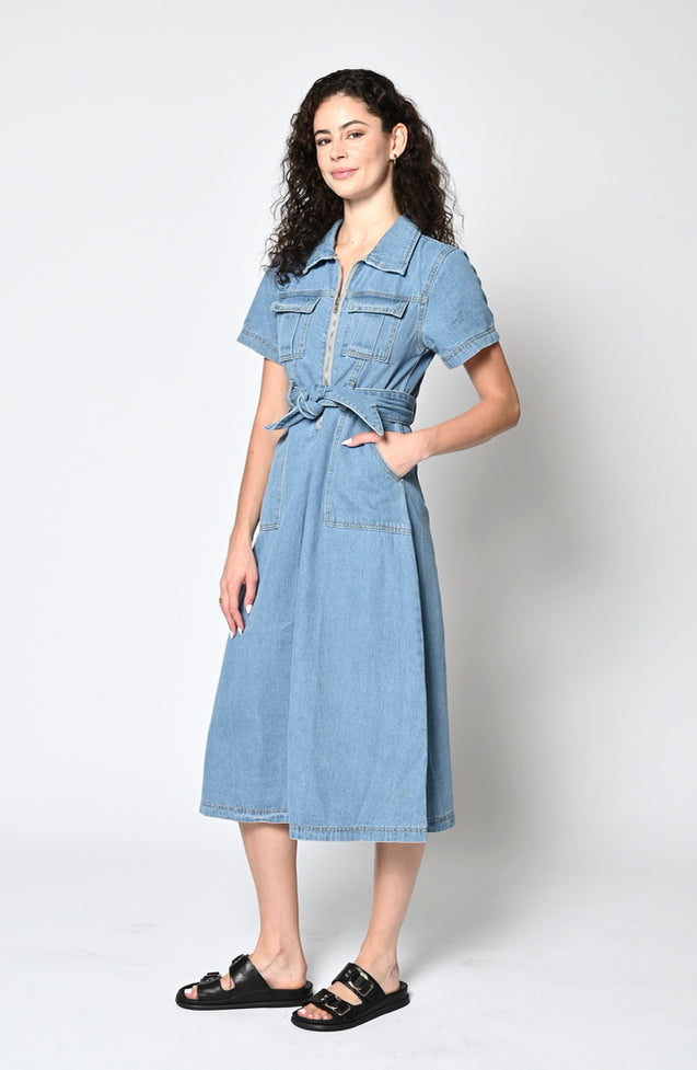 Freya Dress - WASHED BLUE