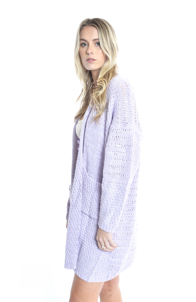Crystal Heart Cardi - LILAC