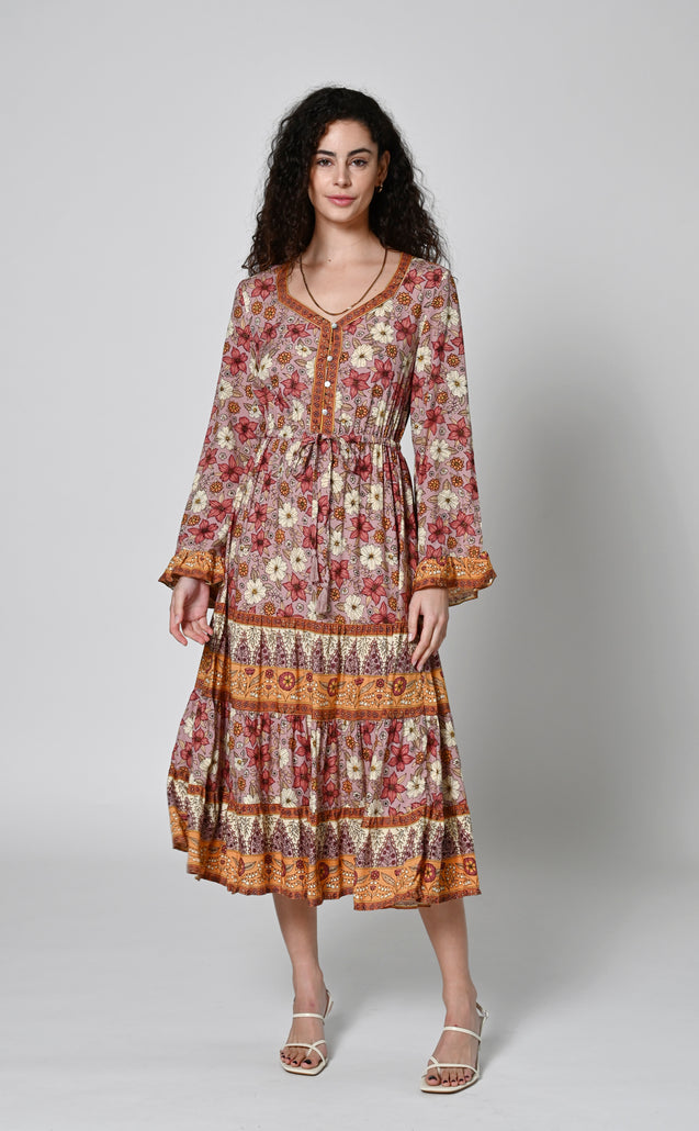 Field Of Gold Dress - PLUM