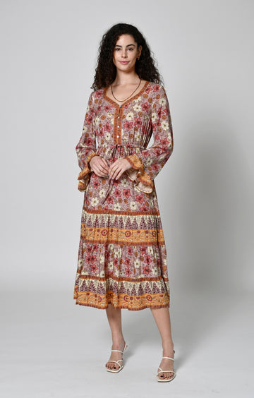 Field Of Gold Dress - PLUM