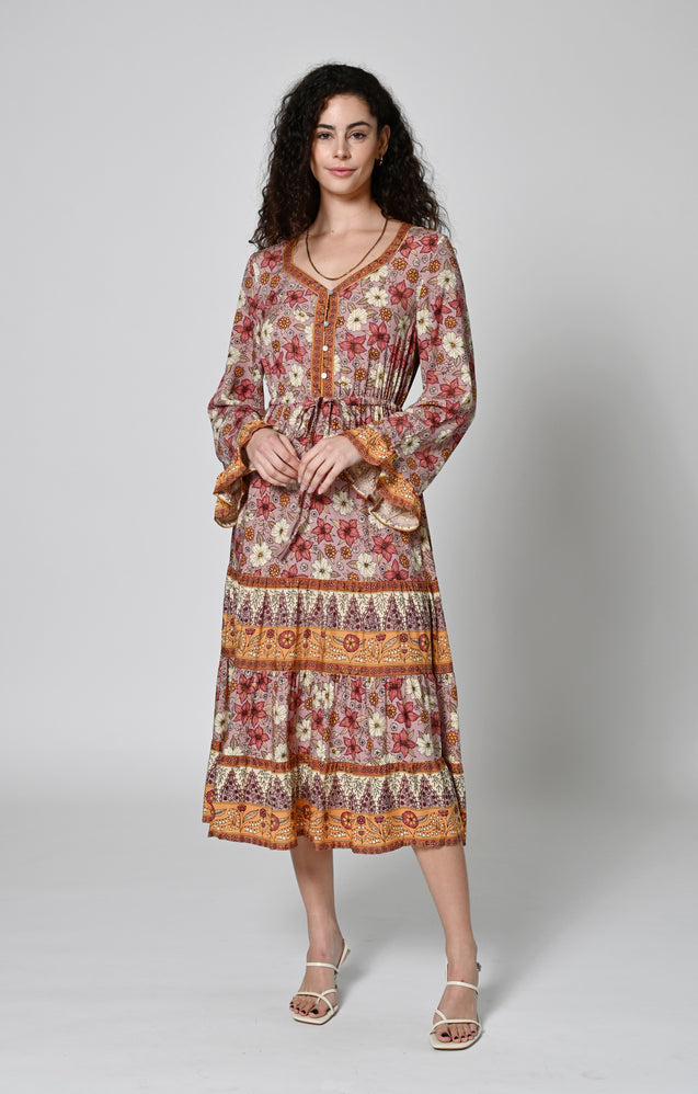 Field Of Gold Dress - PLUM