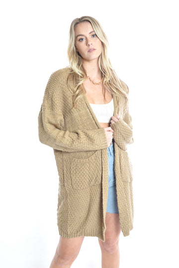 Crystal Heart Cardi - MILK TEA
