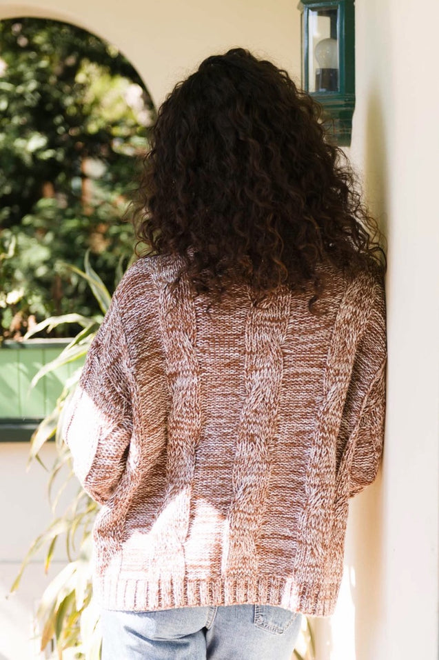 Winnie V Neck Sweater - BROWN