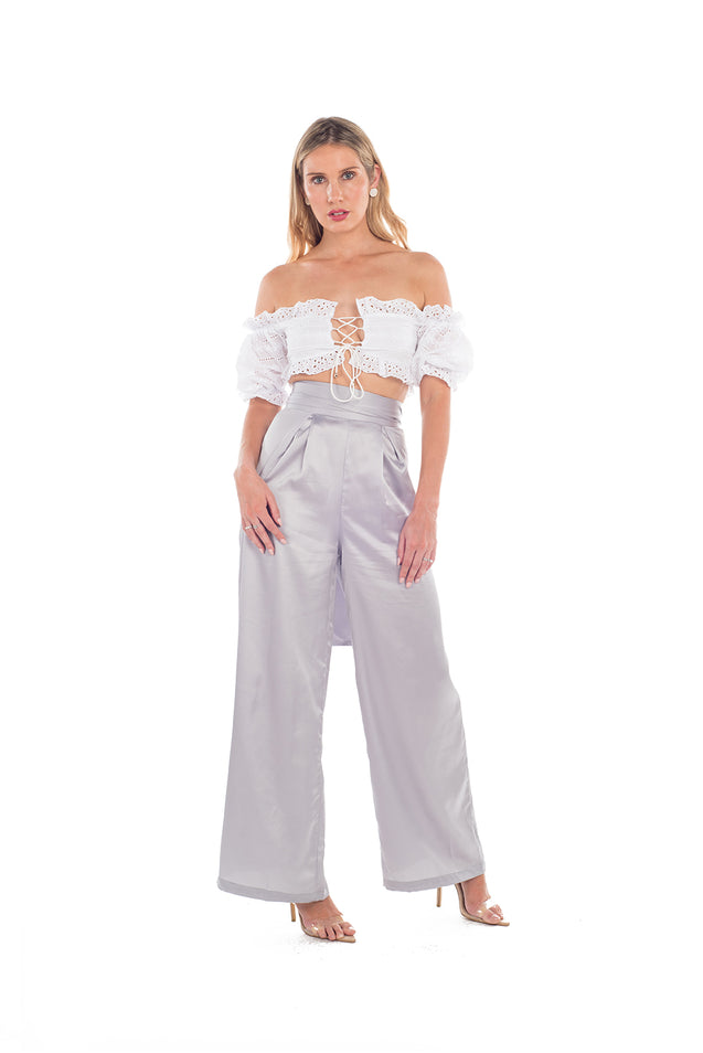 Sugar Crop Top - STARK WHITE