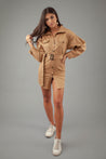 Baby Brow Shirt Dress - SAND