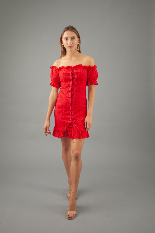 Julia Off Should Dress - RED