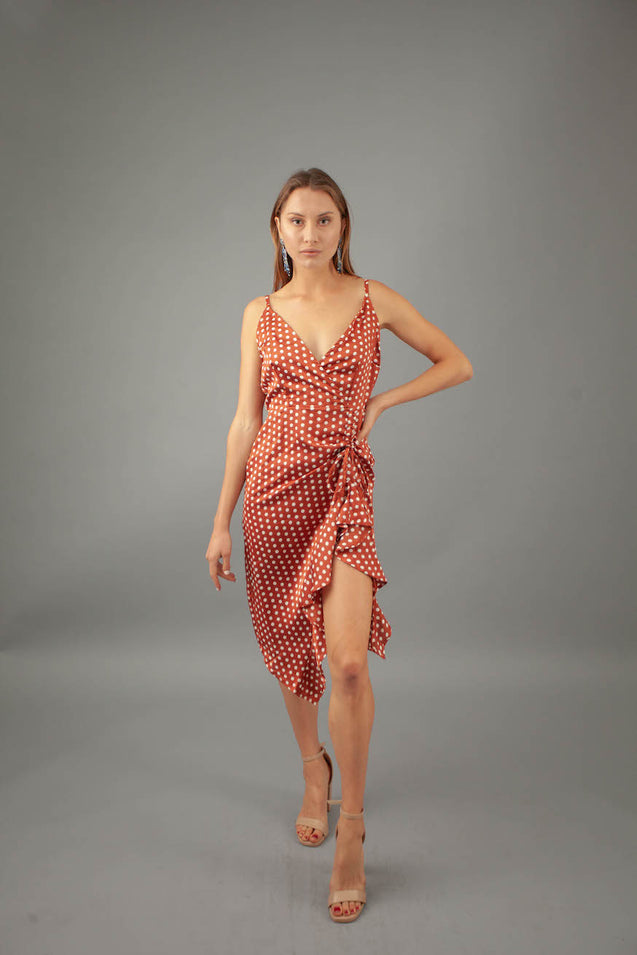 Dotty Dress - RUST