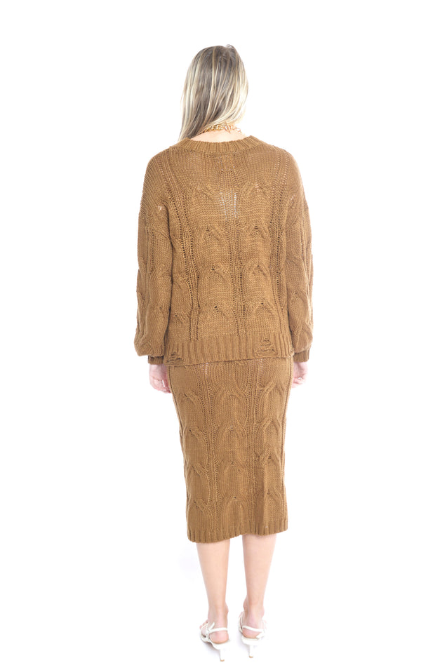 Folley Knit Skirt - BROWN