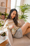 Cocoon Zebra Knit Sweater - MINT
