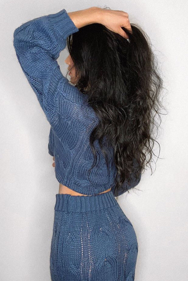 Folley Knit Skirt - DENIM