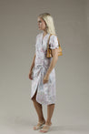 Shell Buttons Wrap Midi Dress - PARSLEY