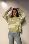 Cocoon Zebra Knit Sweater - MINT