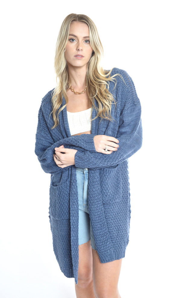 Crystal Heart Cardi - DENIM