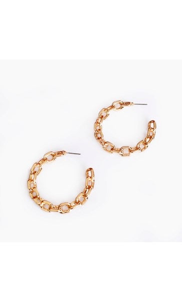 Tilly Chain Hoop Earrings - GOLD