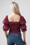 Cherrie Blouse - WINE GINGHAM