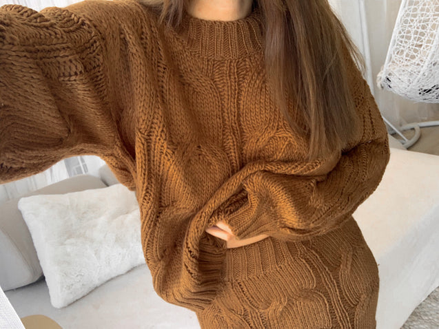 Folley Knit Jumper - BROWN