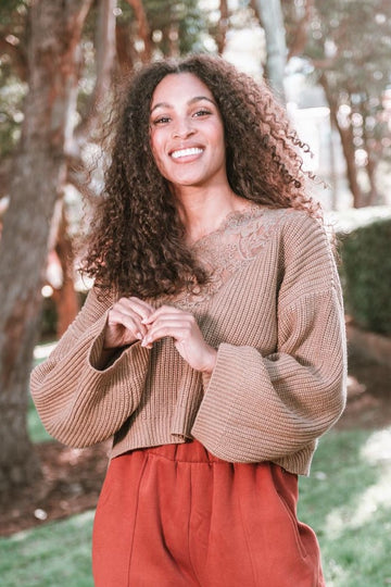 Lace Sweater - CHOCOLATE